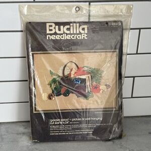 VINTAGE BUCILLA 48558 NEEDLECRAFT KIT by MARCIA REED  EMBROIDERY KIT 18" X 24"
